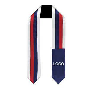 Estolas de satén personalizadas para universidades y universidades, estolas de graduación bordadas y con estampado liso de colores mezclados hechas de poliéster - Product Image 2