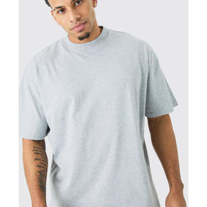 Camiseta de Verano para Hombre, Corte Holgado, Cuello Redondo, Ropa Deportiva, Algodón Premium, Fabricante de Ropa Urbana, Logotipo Personalizado, Talla Grande - Product Image 1