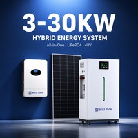 Système hybride solaire tout-en-un avec onduleur 3KW 15KW 30KW 48V et batterie LiFePO4, onduleur hybride 10KW 110/220v pour usage résidentiel