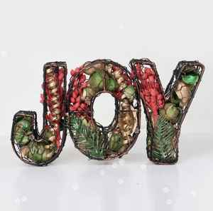 Ensemble de pot-pourri en cage métallique « JOY » |   Centre de table de Noël aromatique |   Décoration de Fête en Fil Blanc - Product Image 2