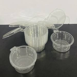 OEM/ ODM fábrica bajo precio restaurante llevar desechable to Go salsa contenedor PET plástico salsa tazas 2 oz con tapa con bisagras - Product Image 4