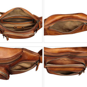 Riñonera de cuero genuino personalizada, bolso multifunción para festivales de viaje, cierre de cremallera, estilo de moda artesanal para hombres y mujeres - Product Image 5