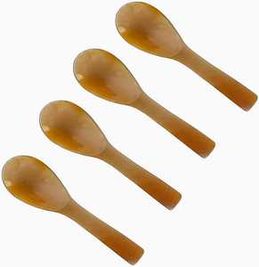 <b>Gold</b> Color Horn Handle Head Flatware Tabletop Dinnerware Salad <b>Cutlery</b> Set Kitchenware Handmade Superior Quality Set Of 4 Pcs - Product Image 1