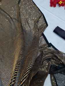 Atractivo indio pesado Georgette bordado Saree diseño único Color negro Sexy secuencia trabajo manga blusa exportaciones - Product Image 6