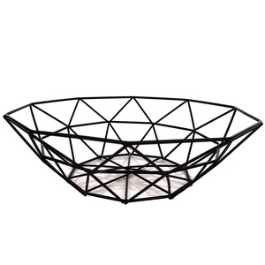 Cesta de fruta de metal de granja moderna para mostrador de cocina Alambre vintage y base de madera Frutero para decoración de cocina - Product Image 6