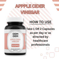 Suplementos Dietéticos de Vinagre de Sidra de Manzana ODM OEM 500MG 60 Cápsulas, Apoyo Natural para la Salud Digestiva, Fórmula Natural