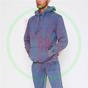 Sweat-shirt à capuche en coton lourd de qualité supérieure pour hommes, lavage à l'acide, logo personnalisé, prix bas, sweats à capuche lavés à l'acide - Product Image 3