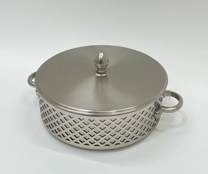 Casserole Moderne Spéciale Ramadan en Acier Inoxydable Émaillé Argenté, Prête pour Gaz et Induction, Durable et Antirouille - Product Image 1