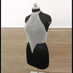 เสื้อเกราะจดหมายลูกโซ่แนวแฟนตาซีทำจากอลูมิเนียมน้ำหนักเบาพร้อมเหล็กขัดเงาสไตล์โบราณสำหรับของขวัญพิมพ์ออฟเซ็ต - Product Image 5