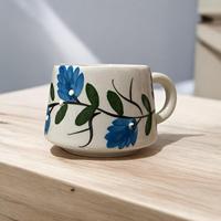 Bougie d'aromathérapie artisanale en céramique bleue motif vignoble - Barres organiques hautement parfumées, longue durée, respectueuses de l'environnement pour les fêtes