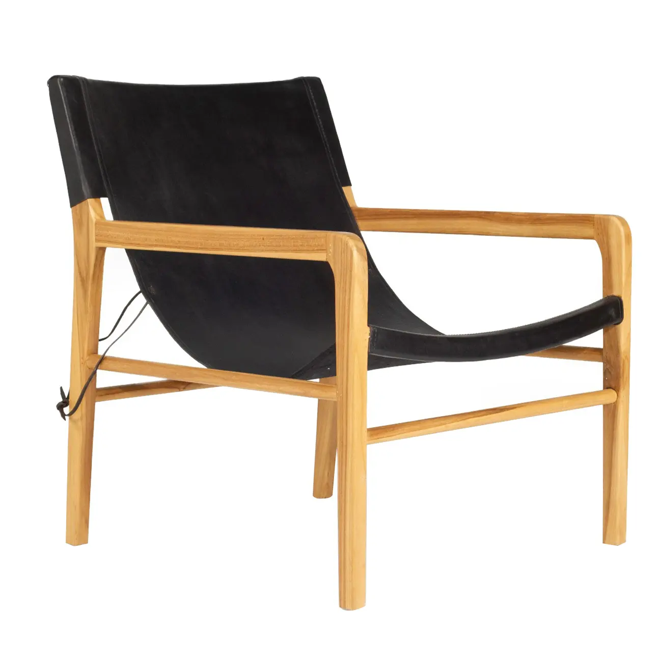 Ghế bãi biển Lippy làm bằng khung gỗ tếch rắn với ghế da PU và lưng cho trong nhà và ngoài trời