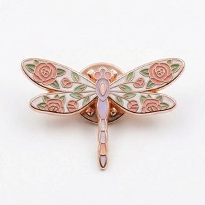 Libélula Tradicional Personalizada de Latón Plateado con Serigrafía y Esmalte Suave - Product Image 2