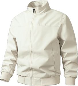 Chaqueta cortavientos delgada de otoño para hombre, diseño de ganchillo a la moda con cierre de cremallera, técnica lavada para ropa de invierno - Product Image 1