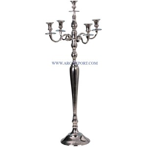 <b>Black</b> Polished Metal <b>Candelabra</b> Candlestick Wedding Table Decoration <b>Candelabra</b> Metal and Crystal Candle Holders for Supplier - Product Image 3
