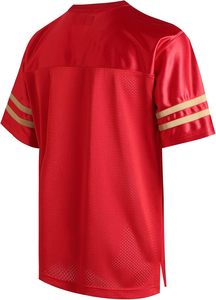 Jerseys de fútbol americano de satén de lujo, manga a rayas, tela suave y brillante, bordado personalizado y sublimación para un aspecto Premium - Product Image 2