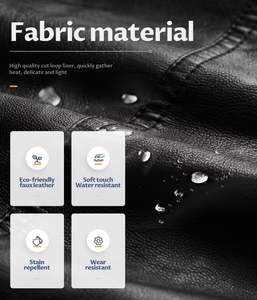 Veste de moto en similicuir vintage High Street pour hommes Manteau d'hiver chaud de haute qualité en toile noire - Product Image 5