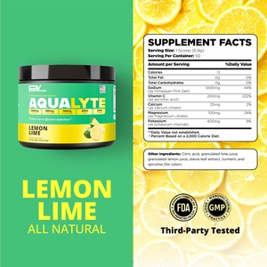 Poudre d'électrolytes PowerVance Aqualyte, saveur citron et lime, 50 portions, sans sucre, sans calories, soutien énergétique et hydratant, fabriqué aux États-Unis - Product Image 4