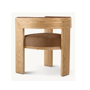 Silla de comedor de madera maciza de lujo con cojín - Product Image 4