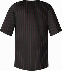 Jersey de béisbol y softball con botón completo, uniforme sublimado personalizado, aparejos, sarga, bordado, nombre del equipo, número, malla, ajuste transpirable - Product Image 3