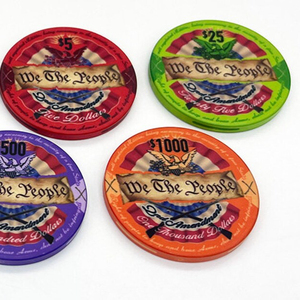 ชิปโป๊กเกอร์เซรามิก10g 40mm พร้อมดีไซน์ที่กำหนดเองและโลโก้14g น้ำหนักรวมถาดสำหรับคาสิโนมืออาชีพ - Product Image 2