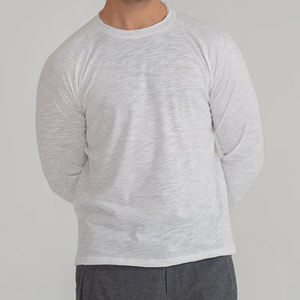 Nuevo estilo, camisetas de gimnasio de cuello redondo, camisetas de secado rápido para hombres, superventas personalizadas, 100% de algodón, camiseta de manga larga para hombres, impresión personalizada Unisex - Product Image 2