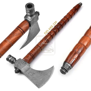 Wholesale Outdoor DD-AXE234 Viking <b>Style</b> Double Blade Damascus Steel Axe <b>Head</b> Wood Handle DIY Grade Camping Hatchet Forest Axe - Product Image 6