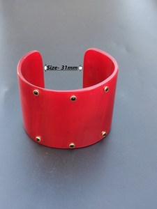 MN EXPORTS Bracelet manchette en corne de vache rouge, style moderne, unisexe, cadeau chrétien tendance - Product Image 6