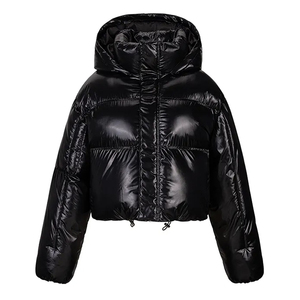 Manteaux en duvet personnalisés OEM Vestes à bulles Veste bouffante pour femmes avec capuche Bomber d'hiver personnalisé Veste bouffante pour hommes brillant - Product Image 1