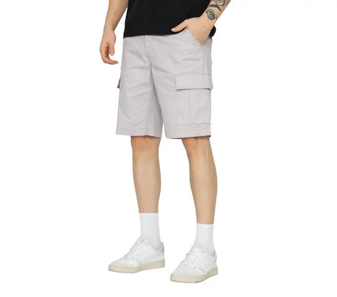 Shorts masculinos casuais de algodão de alta qualidade, short casual Cargo de alta qualidade à prova d'água com estampa personalizada logotipo, secagem rápida