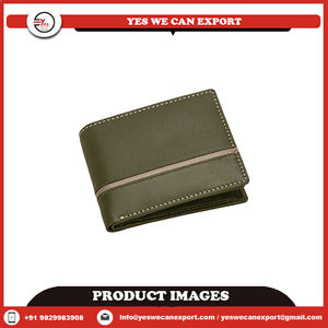 Vente en gros de portefeuille en cuir véritable de qualité supérieure pour hommes, fait à la main, RFID, design fin, fermeture à glissière de style vintage, motif rayé - Product Image 2