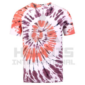 T-shirt à manches courtes personnalisé 275gsm 100% coton délavé au soleil High Street Retro Tie Dye surdimensionné Vintage Washed T-shirt lourd unisexe - Product Image 5