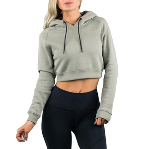 Sudaderas Oversize de Moda al por Mayor, de Alta Calidad, con Logo Personalizado, Manga Larga, Estilo Pullover, para Gimnasio, Top Corto Liso, 100% Algodón Orgánico, de Secado Rápido - Product Image 4