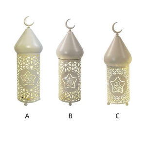 Lampe en fer élégante pour les festivités de l'Aïd et du Ramadan décoration de la maison moderne bougeoir célébration de l'Aïd et du Ramadan - Product Image 1