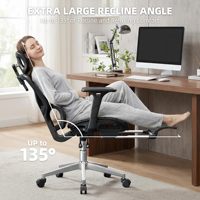 Silla de Oficina Ergonómica OEM con Malla, Silla de Escritorio con Respaldo Alto y Soporte Lumbar Ajustable, Reposabrazos 4D Ajustables y Reposacabezas Extraíble