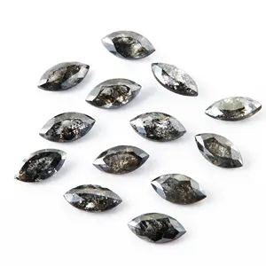 Diamants naturels taille marquise, pureté VS2 excellente, diamants sel et poivre pour la fabrication de bijoux - Product Image 2