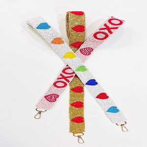 Colorful heart design Beaded Strap Box Bag Unique Multicolor Crystal Beaded Custom Straps with <b>Zipper</b> - Product Image 4