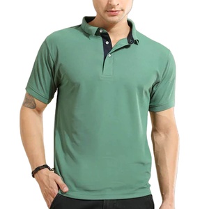 Summer 200Gsm Cotton Men Polo T Shirts 2022 Round Neck Short Sleeve Tee-Shirt - Product Image 1