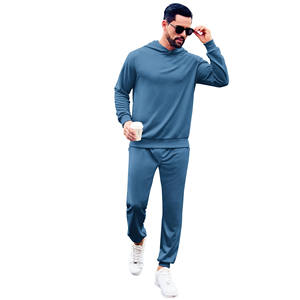 Ropa deportiva de invierno Sudadera con capucha informal y pantalones de chándal Hombres Conjunto de 2 piezas Bloque de color Chándales al aire libre para hombres Conjuntos de Jogger de diseño personalizado - Product Image 5