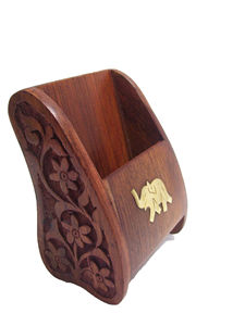 ที่วางโทรศัพท์ทำจากไม้ขนาดเล็กพร้อมโลโก้แบบพกพาแท่นวางบนโต๊ะทำจากไม้มะม่วงหรือไม้ชีแฮม - Product Image 2