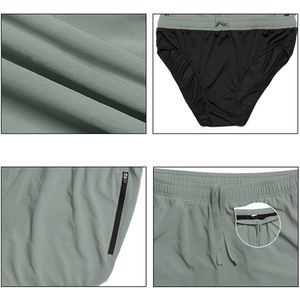 Short de course Offre Spéciale pour hommes couleur grise élastique déchets Street Wear Gym Fitness short de course pour adulte - Product Image 6