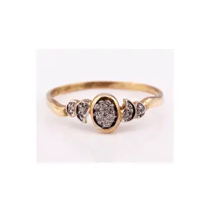 Prime Grade Trendy Minimal Diamond Ring Silver 925 With 14K Gold Plated Come With Factory Price From Thailand