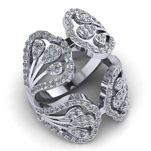 Anillo de racimo de pera en forma de ala para damas Diamante de moissanita VVS original tachonado en plata de ley 925 para fiestas de bodas - Product Image 3