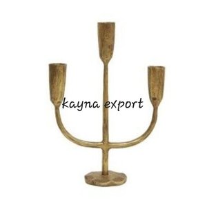 Support de bougie en métal de style antique, artisanal et décoratif, éclairage de mariage et décoration de fête, support de bougie en métal en forme de U - Product Image 2