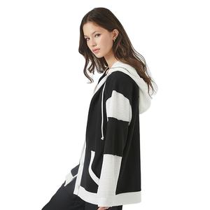 Haute qualité femmes portent panneau conception vente chaude tenue décontracté pull pleine fermeture éclair hivers porter chaud femmes sweats à capuche - Product Image 4