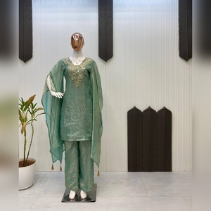 Stylish arrival multi color micro ethnic ensemble featuring resham work <b>detail</b> and fancy dupatta 2025 collection - Product Image 1