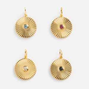 Pendentif Disque Texturé Quartz Rose Chaud Pierre Précieuse Argent Sterling 925 Plaqué Or Finition, Radiant Sunburst Design Déclaration Vibrante - Product Image 4