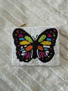 Classic Beaded Coin Purse Pearl and Diamond Beaded <b>Make</b> <b>up</b> <b>Bag</b> Wedding or Party Gift for Her - Product Image 3