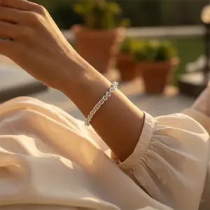 Collier en argent 925 à chaîne rolo superposée tendance pour femmes - Product Image 3