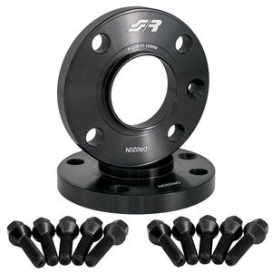 2 entretoises de roue noires 16mm 4x108 centrage 65.1 avec bull. - Product Image 1