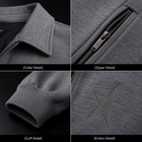 Blouson Bomber Gris à Revers pour Homme – Tendance Streetwear Automne, Léger, Double Fermeture Éclair, Vintage et Réversible